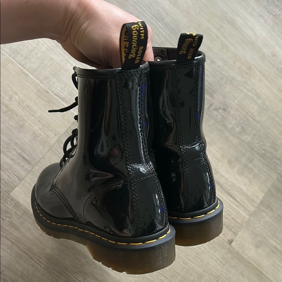 Dr. Martens Black Patent Leather Boots Classic Style - Picture 6 of 7